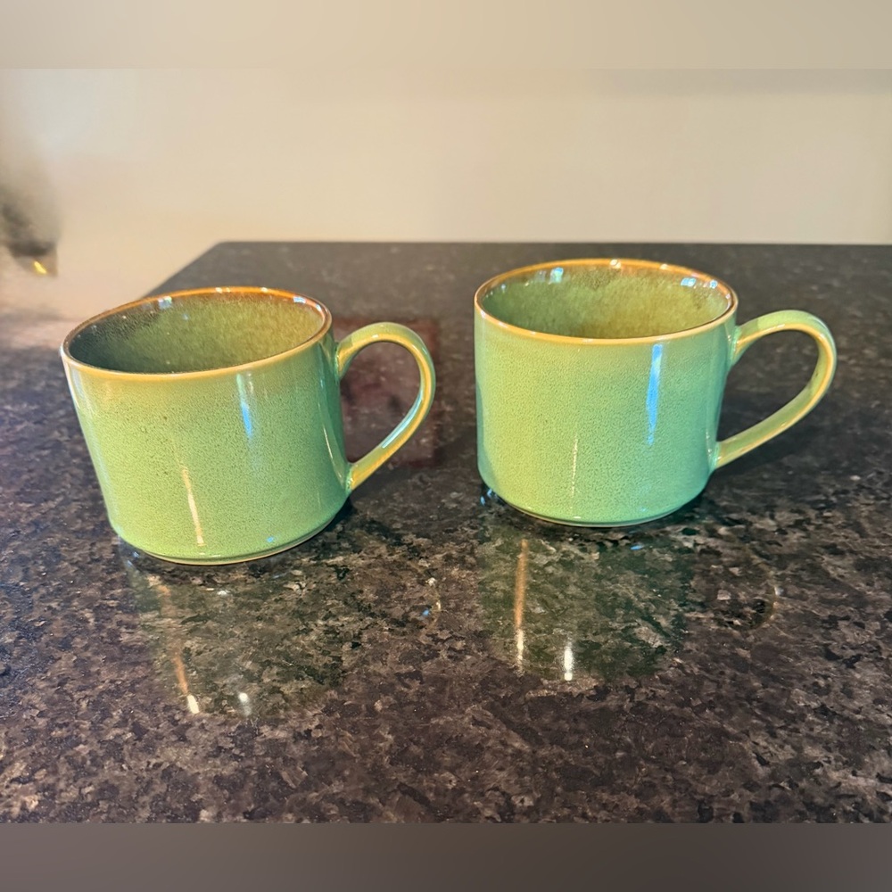 Pier 1 Imports Green Ceramic Mugs - Set of 2